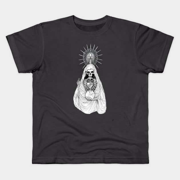 Santa Muerte Kids T-Shirt by tristan.r.rosenkreutz